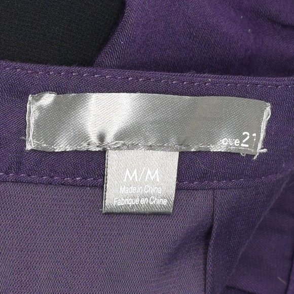 Forever 21 Ruffle Zipper Asymmetrical Mini Evening Cocktail Skirt Purple Black M - Picture 7 of 9